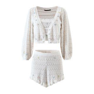 Floral Camisole Top / Cardigan / Shorts