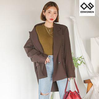 Plus Size Double-breasted Jacket