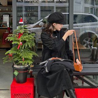 Patch-pocket Long Shirtdress