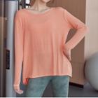 Long-sleeve Slit-back Sports T-shirt