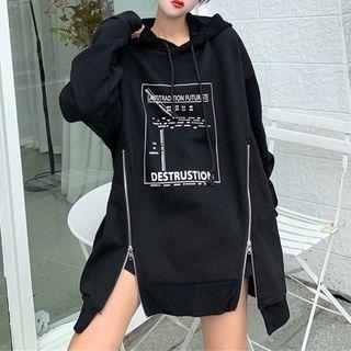 Zip Front Letter Hoodie