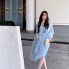 Plain Cardigan / V-neck Plain Dress
