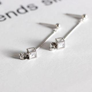 Cube Earring 1 Pair - Silver - One Size