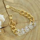 Two Tone Chain Bracelet Gold - One Size