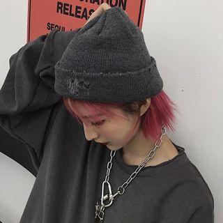 Couple Matching Distressed Beanie Random Color - One Size