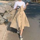 Short-sleeve T-shirt / Spaghetti Strap Dress / Set