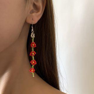 Bead Flowers Drop Earrings