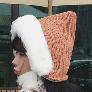 Furry Trim Hood Hat
