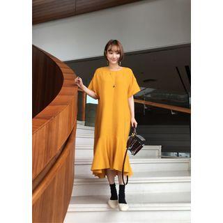 Frilled-hem T-shirt Dress