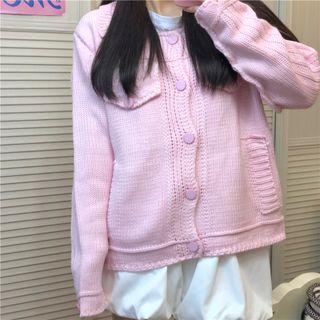 Front-pocket Cardigan / Puffy Mini Skirt