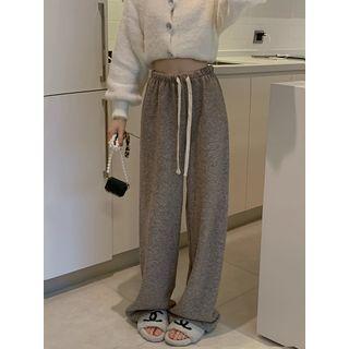 High Waist Wide Leg Pants Taupe - One Size
