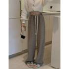 High Waist Wide Leg Pants Taupe - One Size