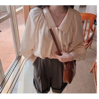 Balloon-sleeve Blouse / Wide Leg Shorts