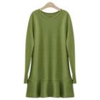 Ruffle-hem Knit Dress