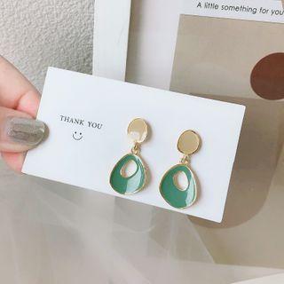 925 Sterling Asymmetric Drop Earring 1 Pair - S925 Silver Earrings - Aqua Blue - One Size