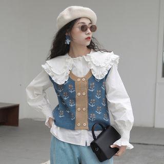 Floral Print Sweater Vest