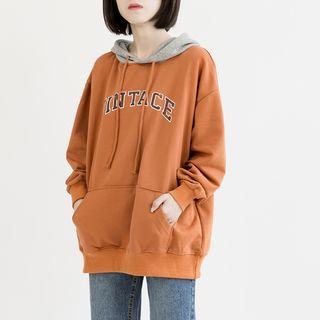 Lettering Hoodie Dark Tangerine - One Size