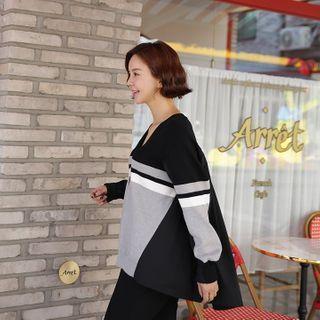 Dip-back Stripe Cardigan
