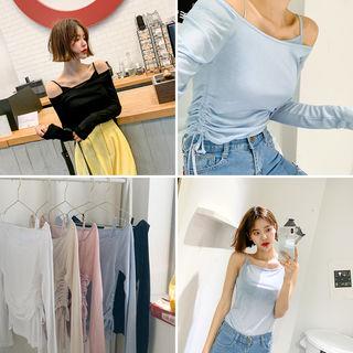 Scoop-neck Drawcord Top & Cami Set