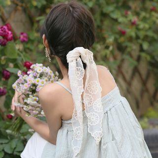 Floral Mesh Scarf Hair Tie