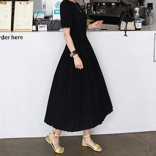 Tall Size Roundneck Midi Linen Dress