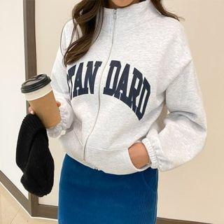 High-neck Kangaroo Letter Jacket
