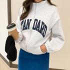 High-neck Kangaroo Letter Jacket