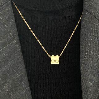 Stainless Steel Wedding Chinese Characters Pendant Necklace Gold - One Size