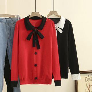 Ribbon Accent Knit Shirt