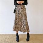 Leopard Flare Skirt Brown - One Size