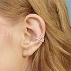 925 Sterling Silver Wirework Star Cuff Earring 1 Pair - Silver - One Size
