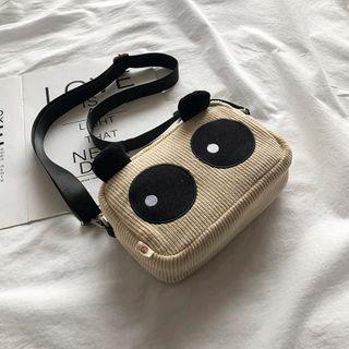 Panda Corduroy Crossbody Bag