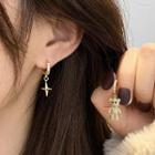 Bear Rhinestone Asymmetrical Alloy Dangle Earring 1 Pair - Gold - One Size