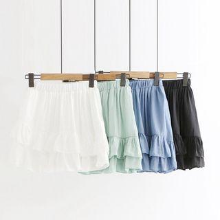 Plain Ruffle Trim Skirt