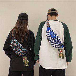 Plaid Waist Bag / Charm / Badge / Set