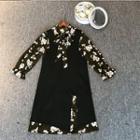 Set: Sleeveless Knit Dress + Floral Chiffon Dress