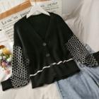 Loose-fit Sweater Cardigan Black - One Size
