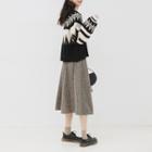 Jacquard Sweater / A-line Knit Skirt