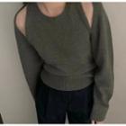 Long Sleeve Cut-out Loose-fit Sweater
