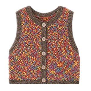 Contrast Trim Button Vest