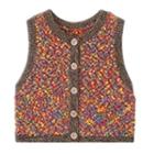 Contrast Trim Button Vest