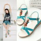 T-bar Kitten Wedge Sandals