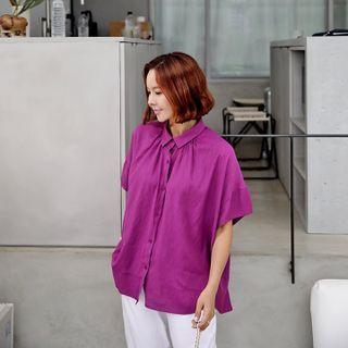 Shirred-trim Loose-fit Blouse