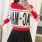 Lettering Sweater As Shown In Figure - One Size