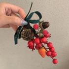 Christmas Pine Hair Clip Red - One Size