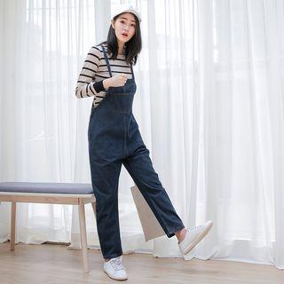 Straight-leg Denim Suspender Jeans