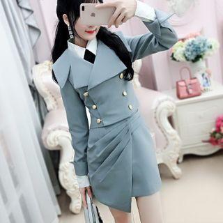 Set: Double Breasted Jacket + Mini A-line Skirt