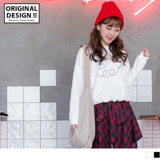 Long Sleeve Telephone Print Top