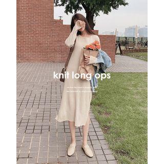 Round-neck Midi Rib-knit Dress