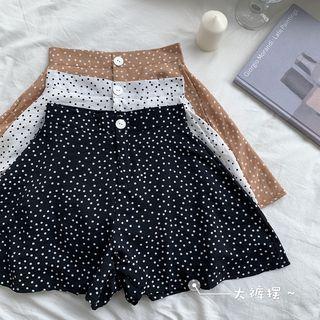 Dotted High-waist Chiffon Shorts